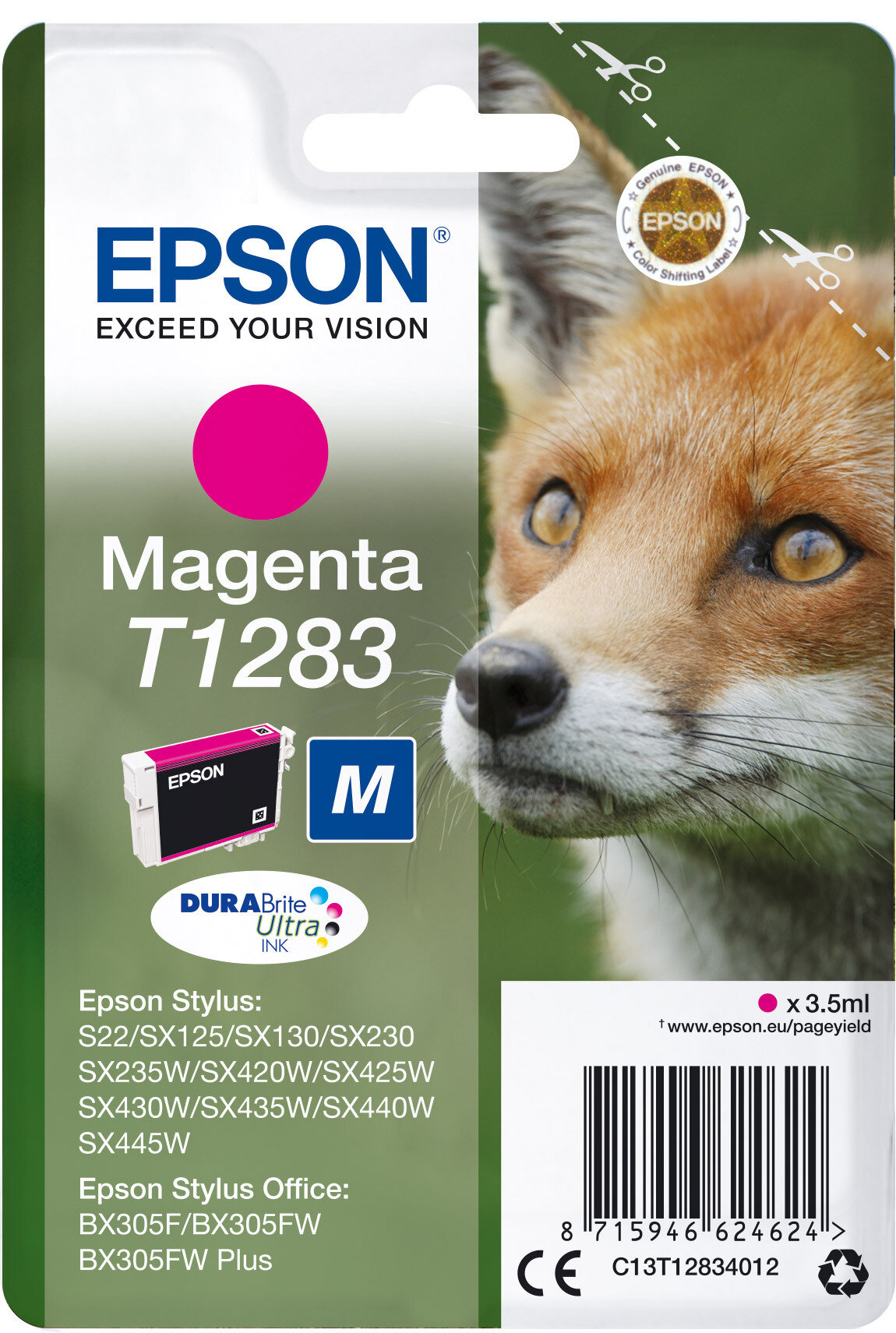 Картридж для струйного принтера EPSON T1283 Magenta C13T12834012
