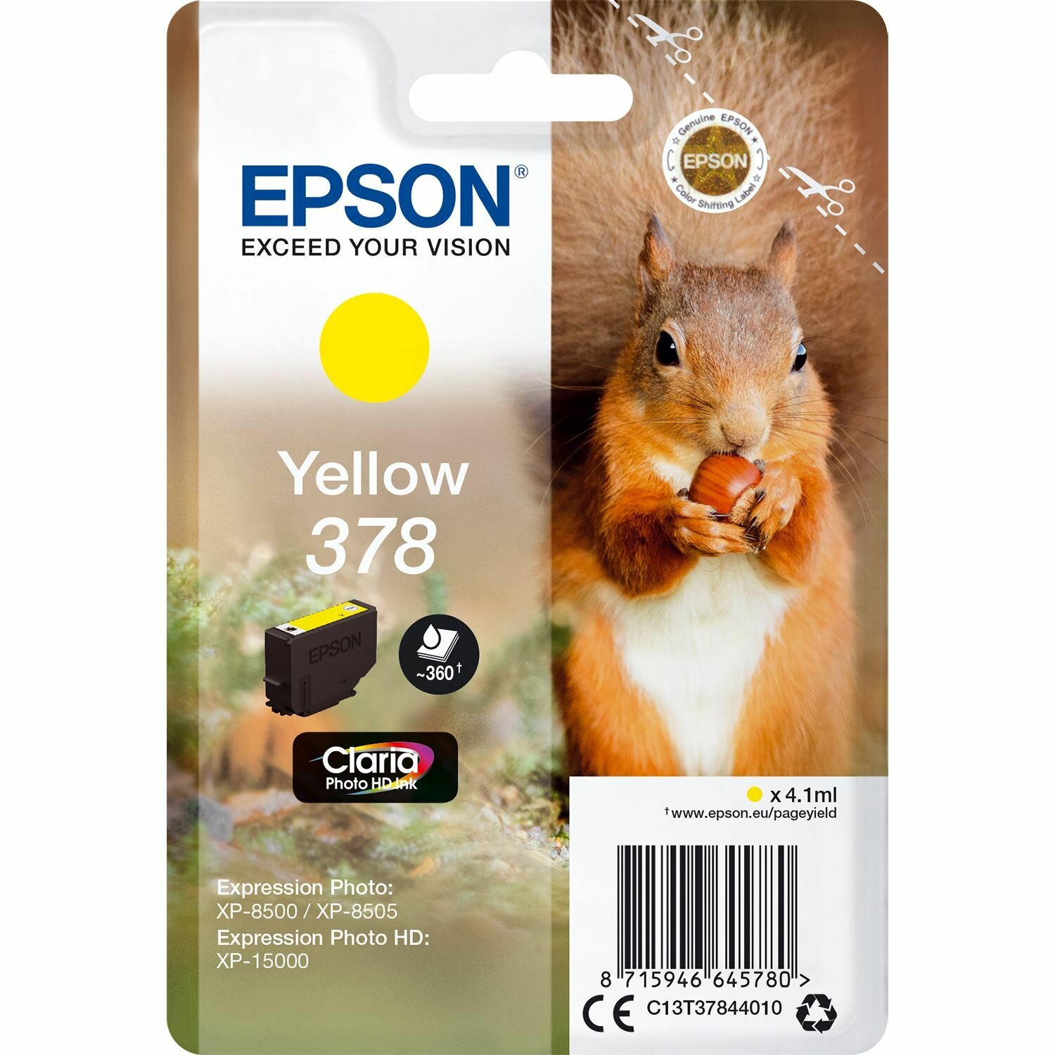 Картридж для струйного принтера EPSON 378 Yellow (C13T37844020)