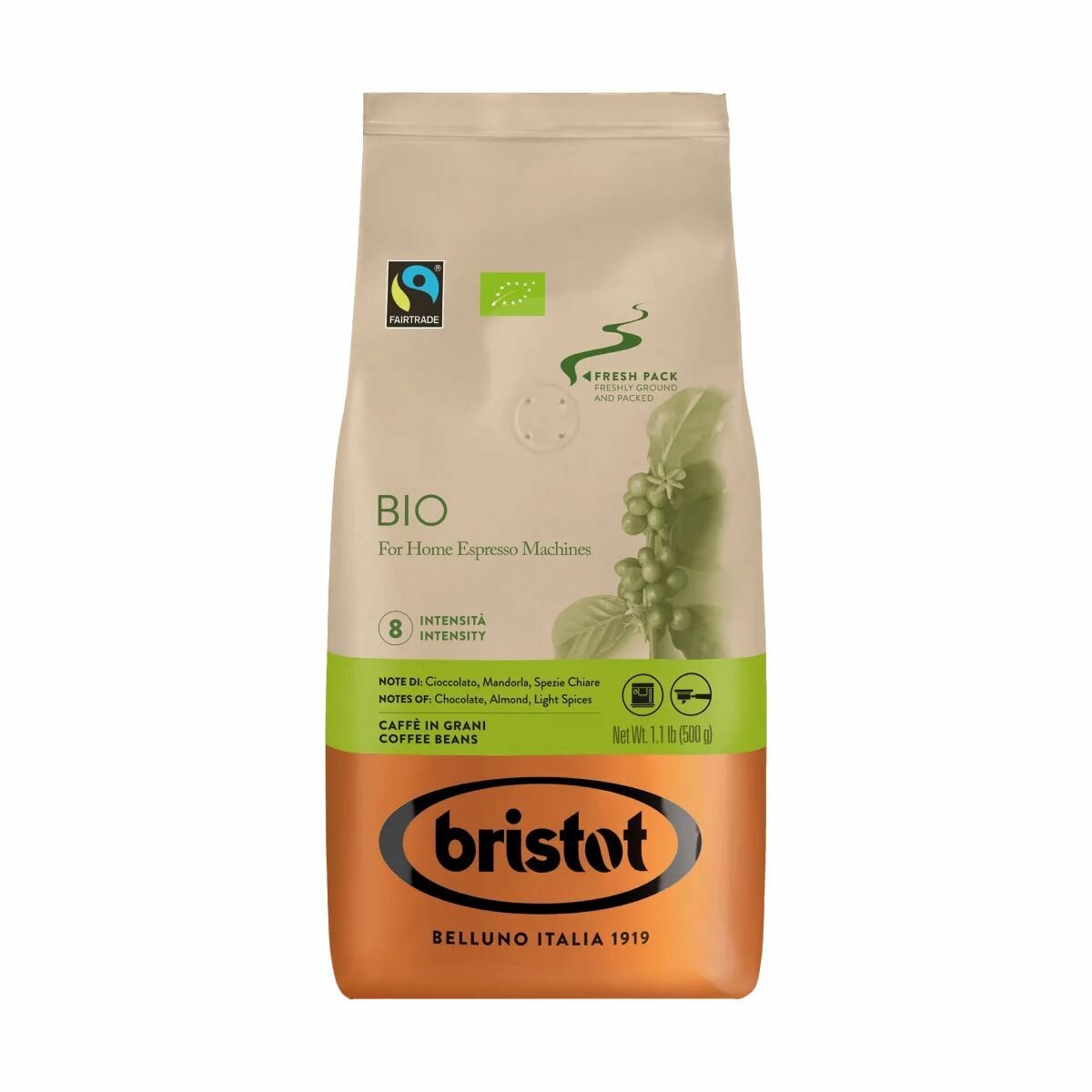 Кофе в зернах BRISTOT BIO ORGANIC 500 г