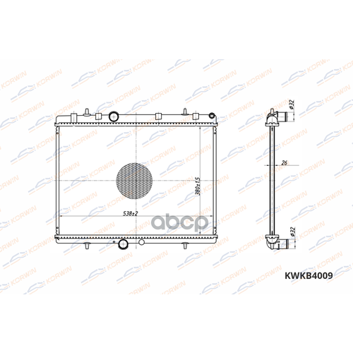 Радиатор Охлаждения Peugeot 308/407 Citroen C4 (10-) (Гарантия 2 Года) KORWIN арт. KWKB4009