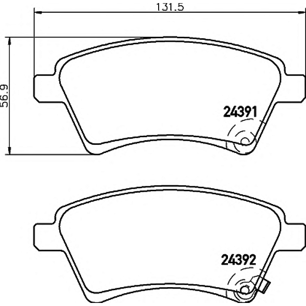 TEXTAR 2439101 (0252439116W / 0986494129 / 0986495101) колодки тормозные дисковые передн fiat: sedici 06.06-, suzuki: sx4