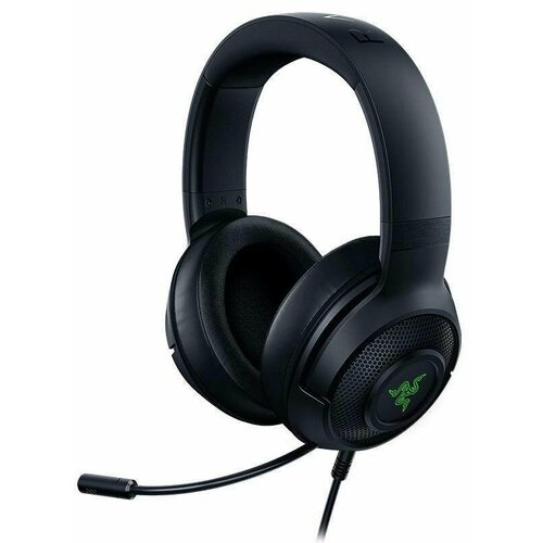 Наушники проводные, Razer, компьютерная, игровая гарнитура, черного/зеленого цвета