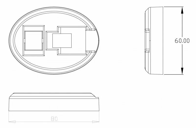 Hyperline KJ2-PS-OR Площадка для заделки модулей Keystone Jack серии KJ2, 80х60 мм, цвет оранжевый