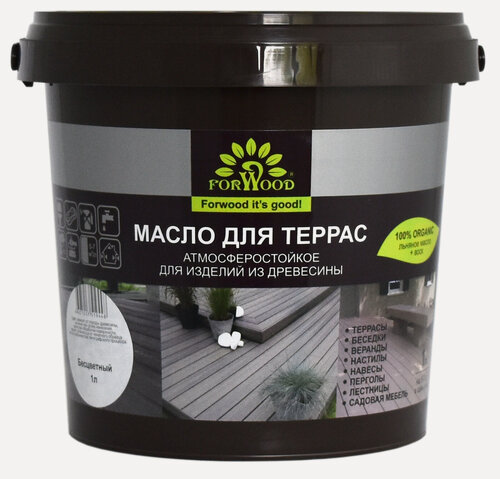 Изображение товара Масло для террас FORWOOD бесцветное 1 л