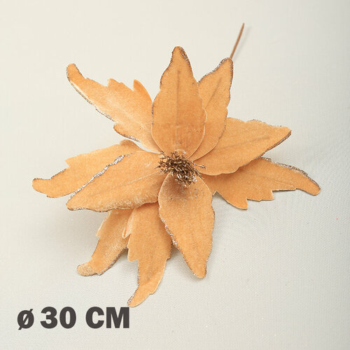 Цветок искусственный декоративный новогодний, d 30 см, цвет осень
