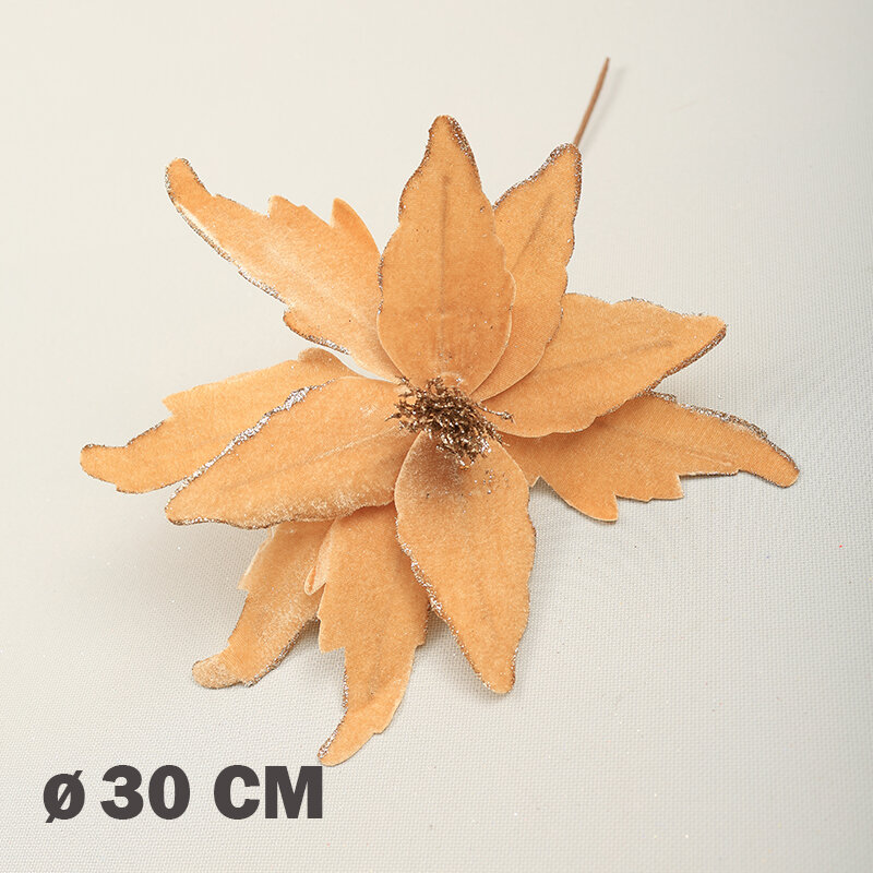 Цветок искусственный декоративный новогодний, d 30 см, цвет осень