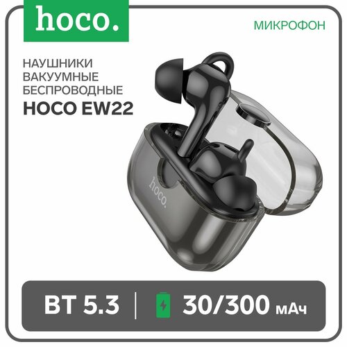 Наушники EW22 TWS, беспроводные, вакуумные, BT5.3, 30/300 мАч, микрофон, черные