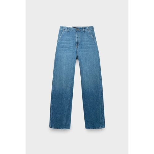 фото Джинсы широкие 3x1, размер 24, голубой