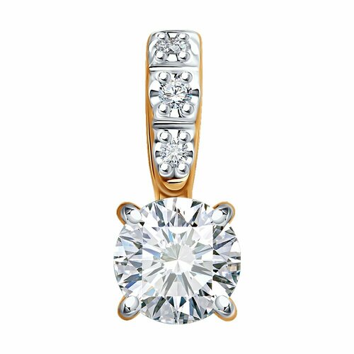 фото Подвеска diamant, красное золото, 585 проба, бриллиант
