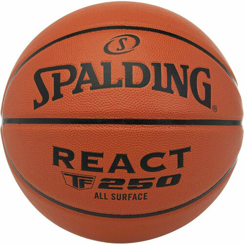 Мяч баск. Spalding Tf-250 React 76802z, р.6, композит. кожа (пу), коричн-черн. (6)