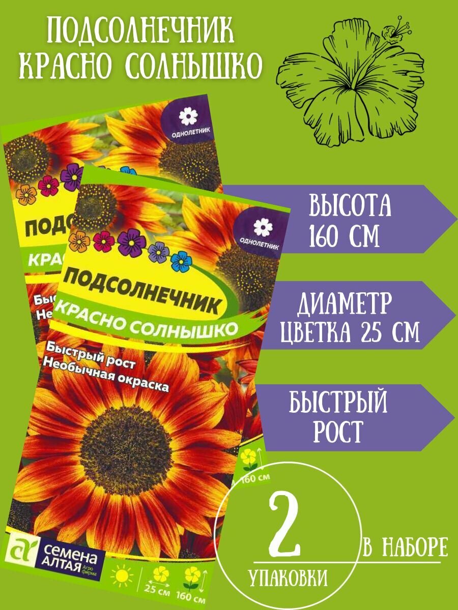 Семена Подсолнечник Красно солнышко2 упаковки
