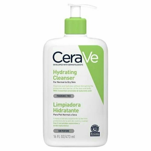 СeraVe Увлажняющий крем-гель для умывания Hydrating Cleanser, 473мл