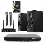 Домашняя караоке система с микрофонами и акустикой SkyDisco Karaoke Home Set 2+R1042BT - изображение