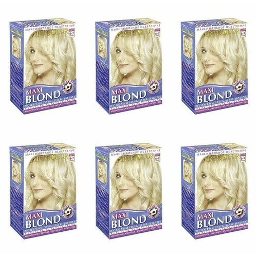 Артколор Осветлитель для волос MAXI BLOND, 6 шт осветлитель для волос studio blond art интенсивный осветлитель для волос осветление защита тонирование 175 мл осветление до 8 10 уровней