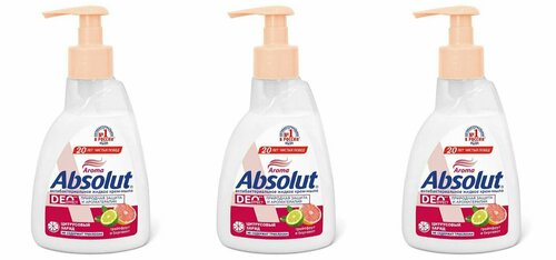 Absolut Жидкое мыло Aroma Deo effect, Грейпфрут и бергамот, 250 гр, 3 штуки