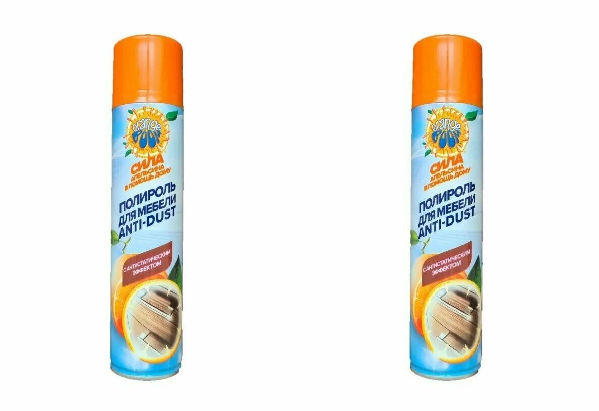 BigD Полироль для мебели Anti-dust, Orange Boom, 300 мл, 2шт