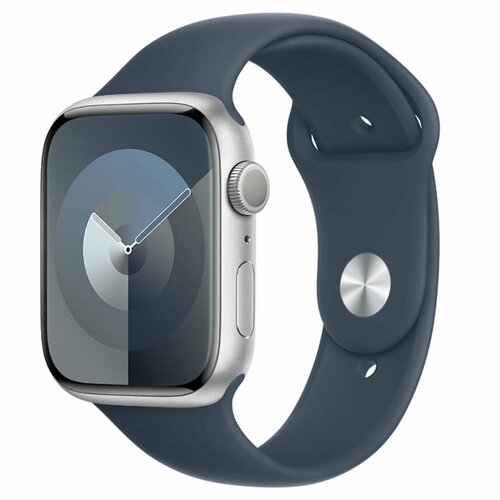 Apple Watch Series 9 GPS 41mm Silver Aluminum Case with Sport Band Storm Blue ML 150200 mm MR913 39450₽