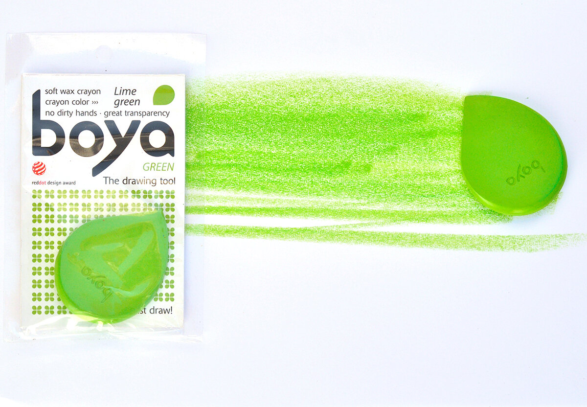 Пастель восковая для рисования Boya, мелок 9 х 14,5 см лаймовый BOYA d.o.o. 1 SET/LIME GREEN