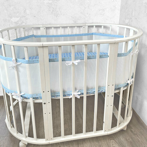Дышащие бортики в кроватку, бортики в кроватку комплектом, бортики без наполнителя