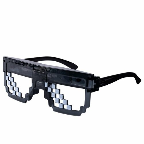фото Очки светящиеся пиксели черные/g европа уно трейд