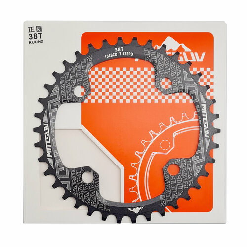 Китайские производители Звезда NARROW/WIDE 104BCD 38T, AL7075 mtb bike square hole crankset 104bcd bicycle crank sprocket 152mm 170mm 30t 32t 34t 36t 38t narrow wide single speed chainring