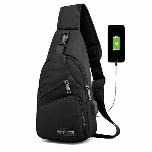 фото Сумка кросс-боди sumka-usb-cernaia-tkani, фактура матовая, черный masterquant