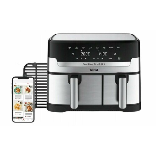 Аэрофритюрница Tefal Dual Easy Fry Grill EY905D10 2700 Вт черныйсеребристый 38800₽