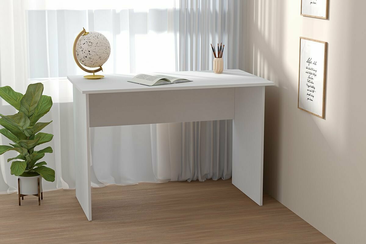 фото Письменный стол, компьютерный стол, стол парта, белый стол, широкий стол