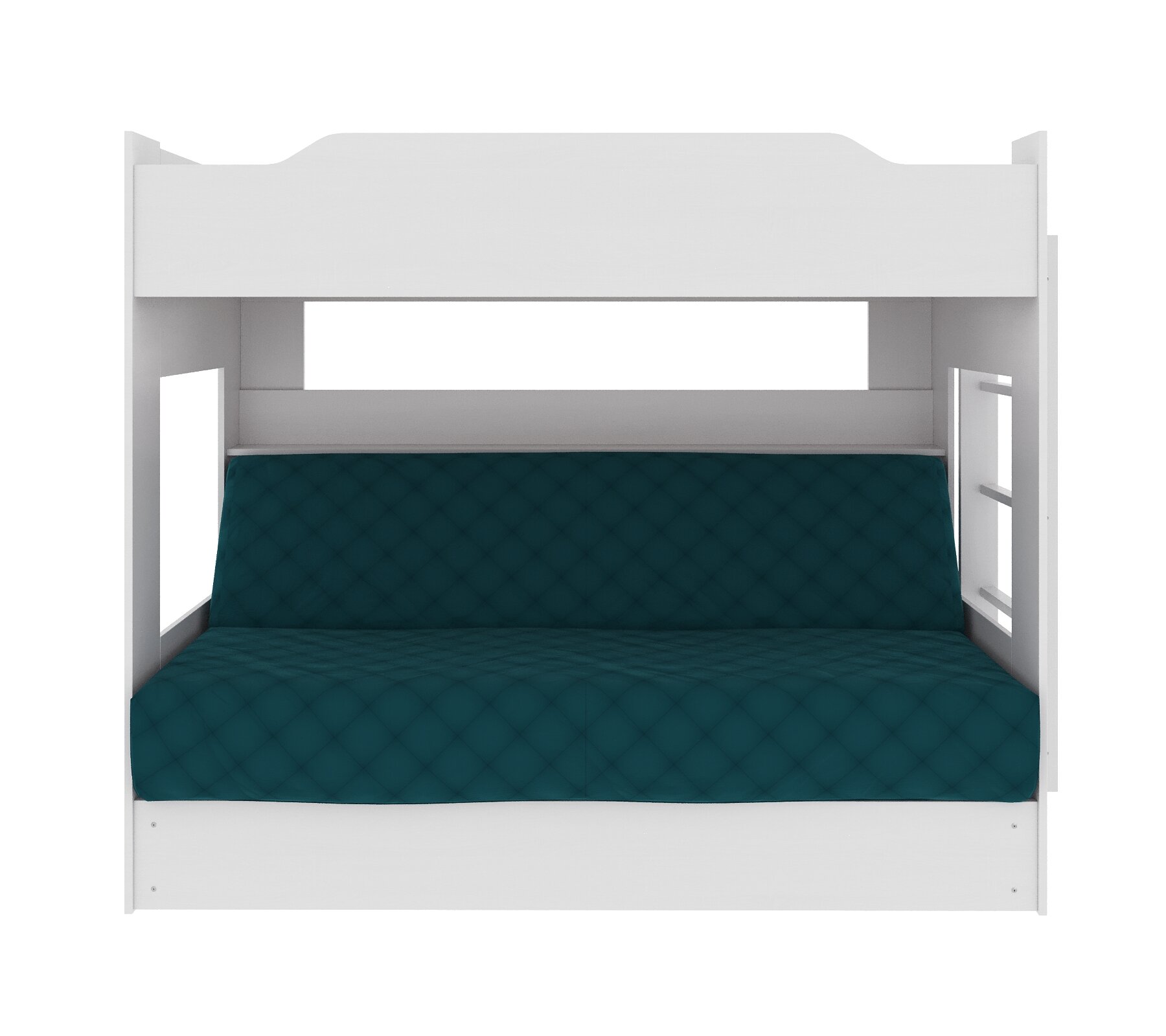 Двухъярусная кровать с диваном матрац Боннель и со съемным чехлом Боровичи-мебель, белый, бирюза