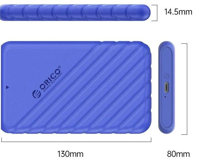 Внешний жесткие диски 500GB USB31 Gen1 Type-C ORICO-25" Blue