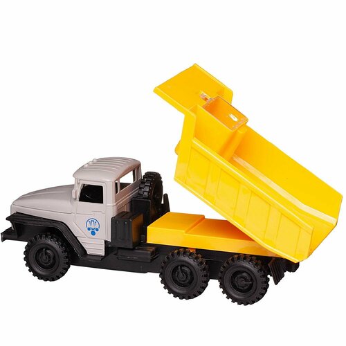 Машинка коллекционная АвтоДром Самосвал инерционный белый желтый 18 см УТ46119/3/Самосвал