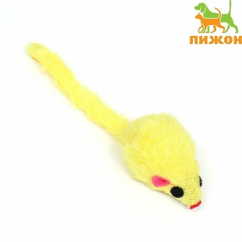 Игрушка для кошек Малая мышь меховая, жёлтая, 5 см ТероПром 9071521