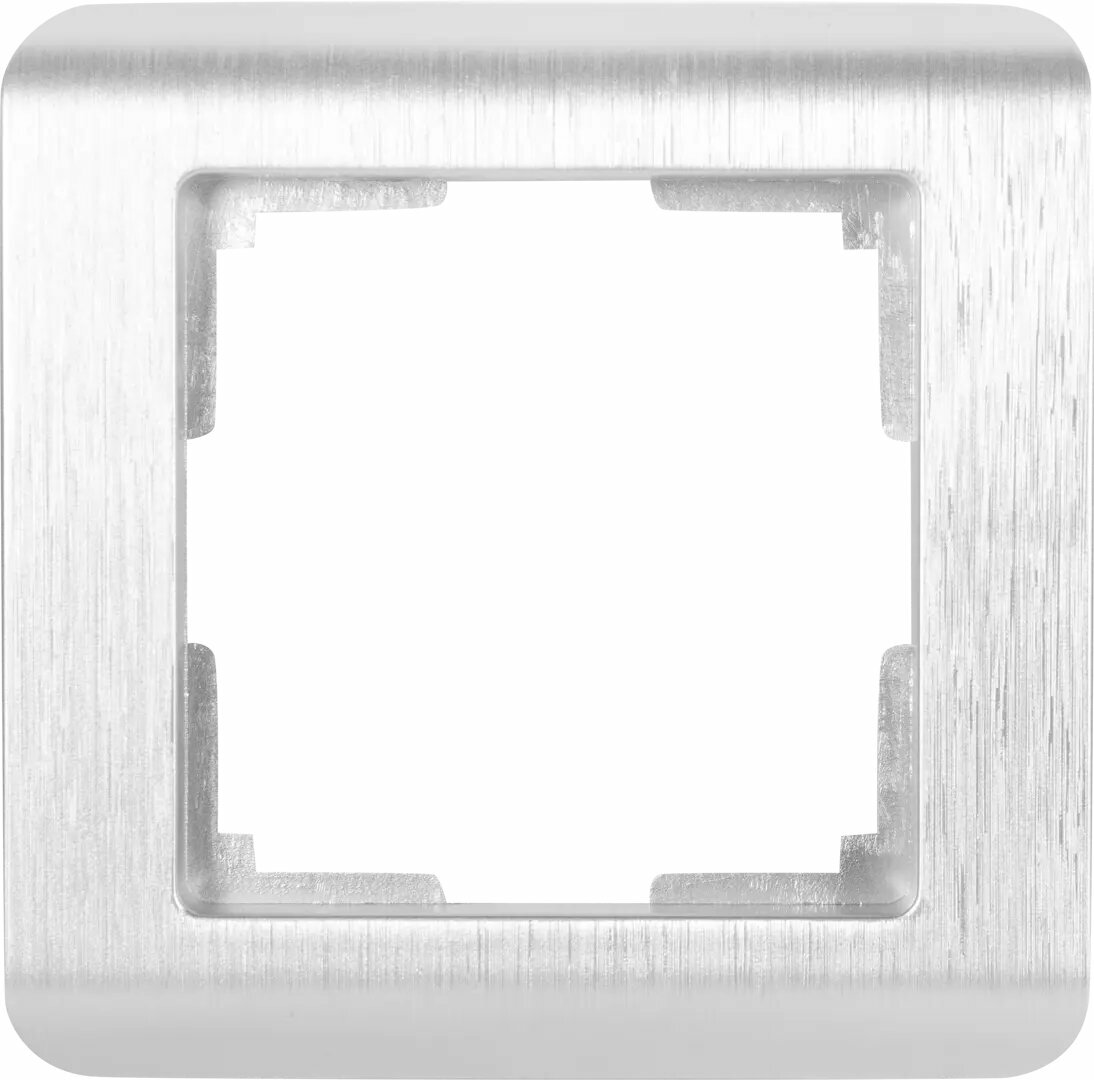 Рамка для розеток и выключателей Werkel Stream 1 пост цвет серебряный рифленый