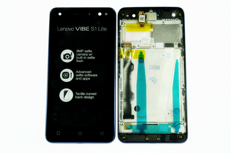 Дисплей (LCD) для Lenovo Vibe S1 Lite+Touchscreen в рамке black ORIG