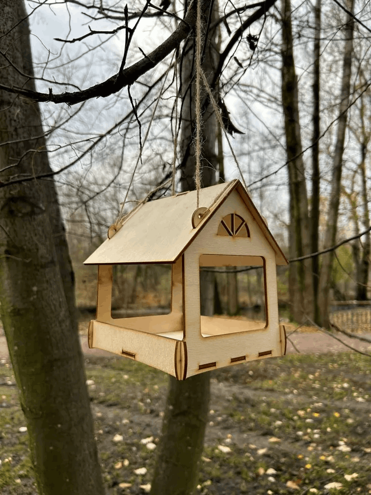 Кормушка для птиц дома лучше - скворечник деревянный - фотография № 7