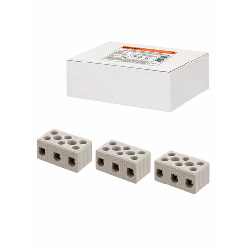 Керамический блок зажимов 15 Ампер 3 пары контактов с крепежным отверстием TDM SQ0531-0512, цена за 1 штуку