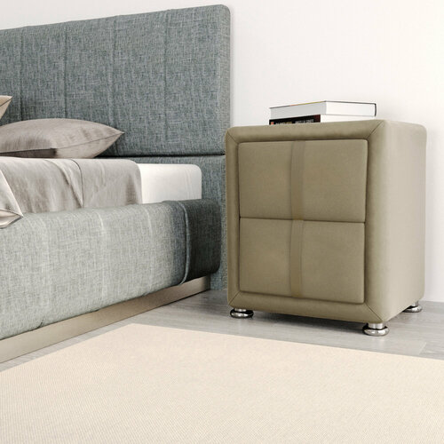 Мягкая прикроватная тумба с тканевыми ручками, 