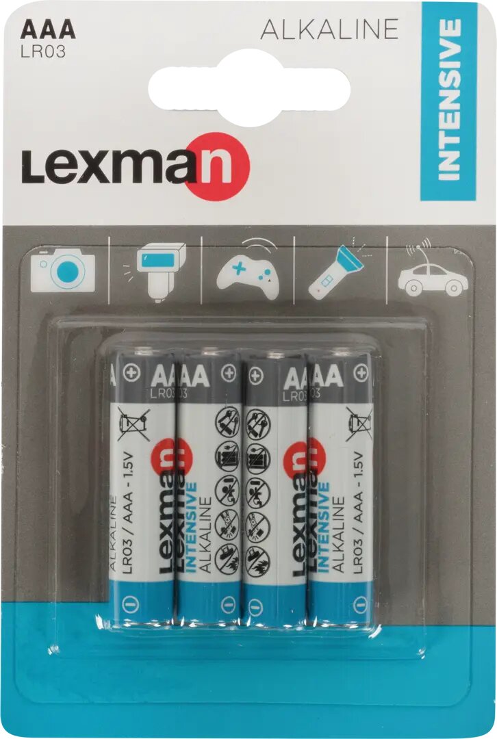 Батарейка Lexman Intensive AAA (LR03) алкалиновая 4 шт.