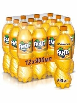 Напиток сильногазированный Фанта апельсин, 12 штук по 900 мл.