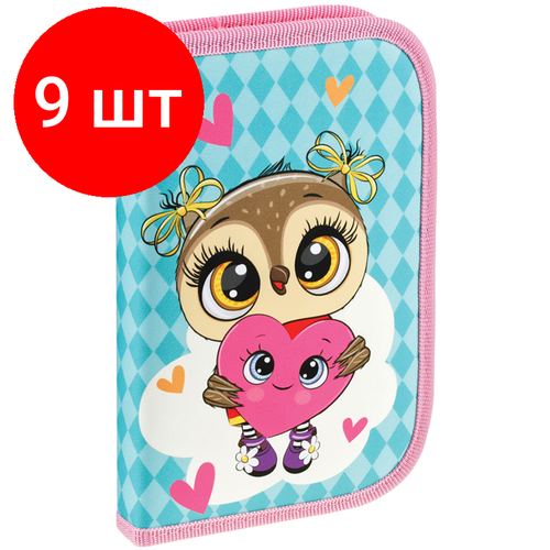 Комплект 9 шт, Пенал 1 отделение, 200*130 Мульти-Пульти Lovely Owl, доп. секция, ткань