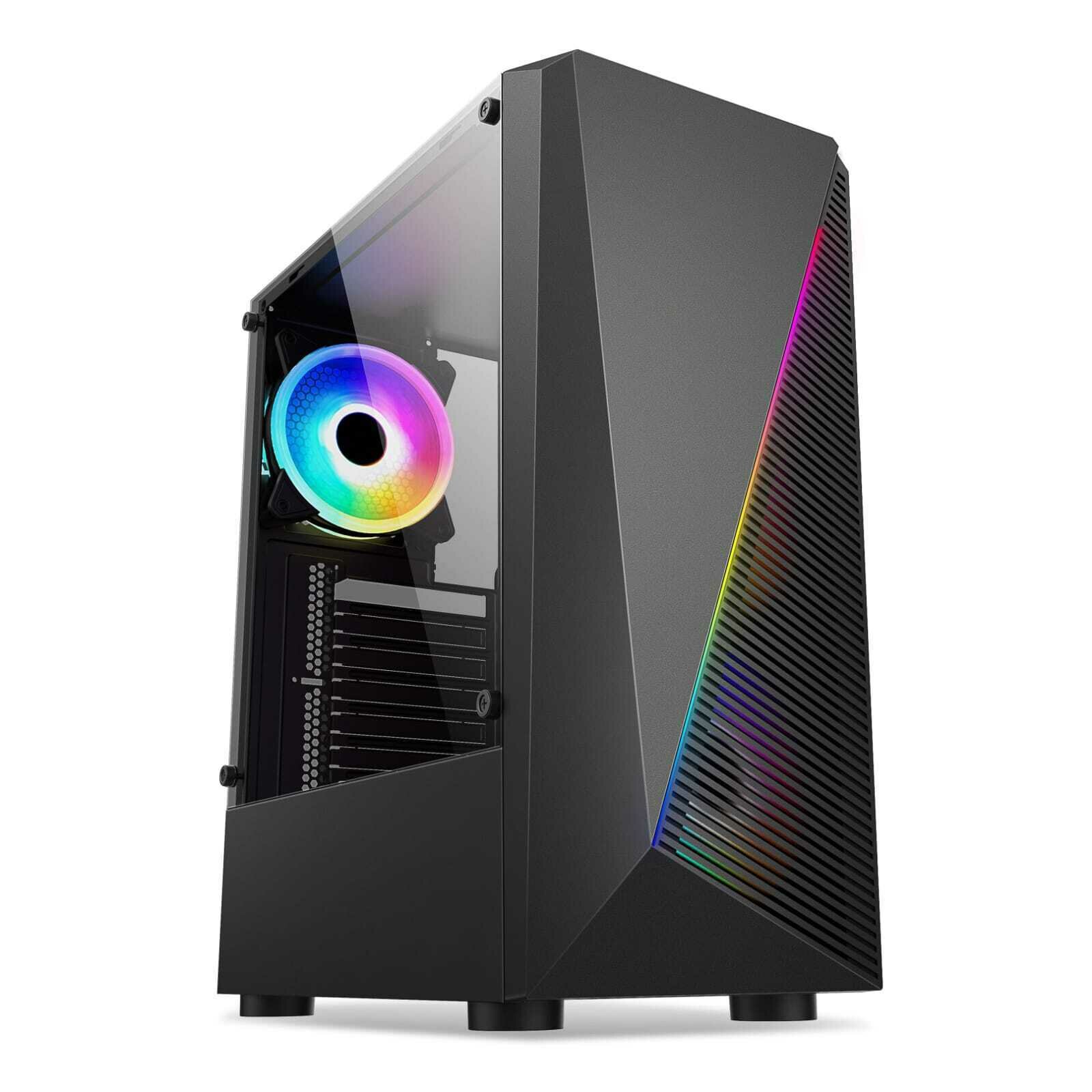 Корпус BaseTech eXtreme GFX-01, Без БП, ATX, чёрный, 1xRGB FAN