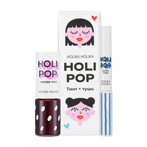 HOLIKA HOLIKA Набор для макияжа Holipop Makeup (Тушь для ресниц + Тинт для губ) тушь для ресниц note full bloom 9 мл