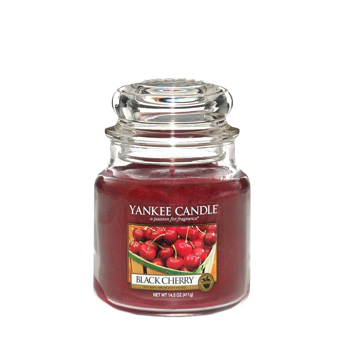 Аромасвеча в стеклянной банке, малая, "Черная черешня" YANKEE CANDLE - фото №1