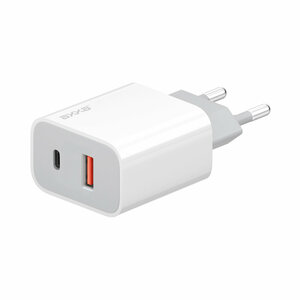 Сетевое зарядное устройство USB-A + Type-C, PD, QC 3.0, 30Вт, белый, ахха, AXXA 2405