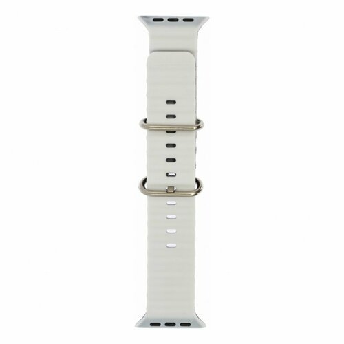 Ремешок для Apple Watch W26 42/44/45/49 мм (силиконовый) белый с черным ремешок для apple watch w26 42 44 45 49 мм силиконовый мятный