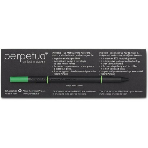 Карандаш графитовый Perpetua с ластиком, черный/зеленый