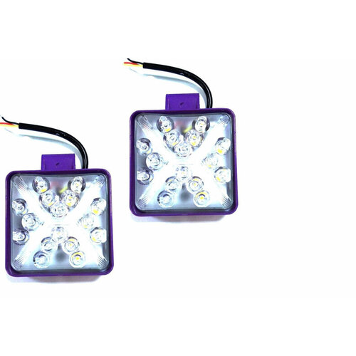 фото Фонарь светодиодный jrt-12fs 2*3+2*5led со светодиодным ободком (12-80v) d-110, h-30mm белый+оранжевый (комплект 2 шт)кватратный torino