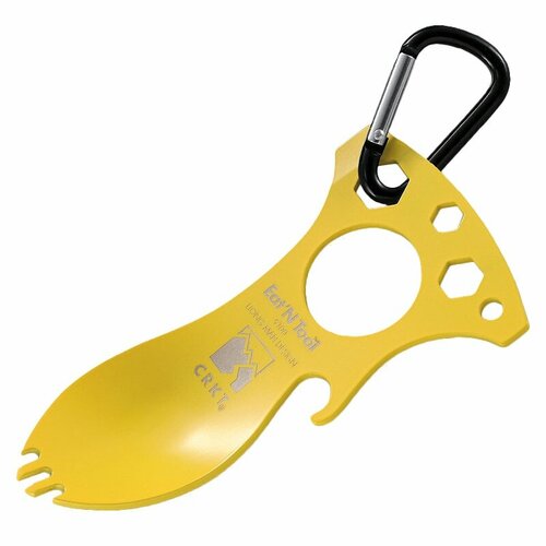 Универсальный инструмент(ложка-вилка-открывалка, отвертка, ключ), нерж. сталь, желтого цвета CRK9100YC