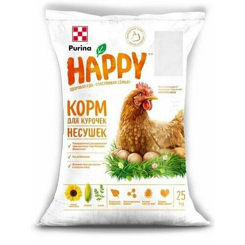 Purina Happy комбикорм для кур несушек от 20 недель, 25 кг.