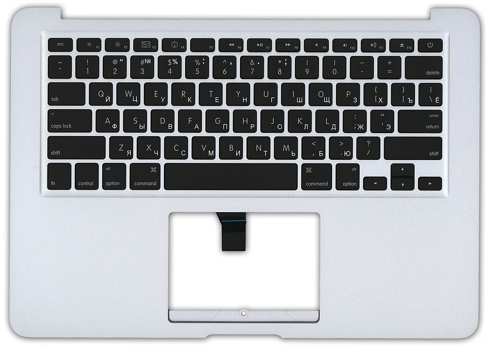 Клавиатура ОЕМ для ноутбука MacBook A1369 2010+ черная без подсветки плоский ENTER топ-панель